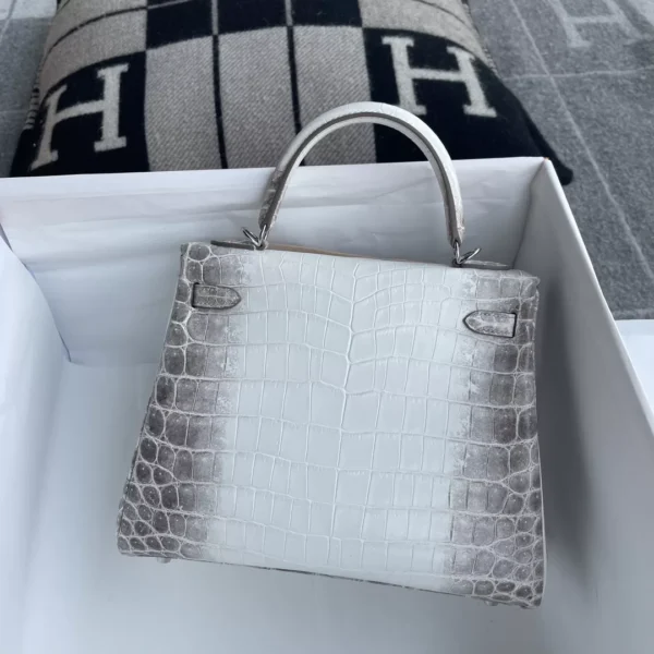 022c05fde7ad914-jpg Handmade Hermes Himalaya Crocodile Leather Kelly 25CM Silver Hardware