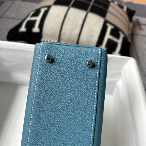 0298cd451d7590a-jpg Handmade Hermes 75 Blue Jean Togo Leather Kelly 25CM Silver Hardware