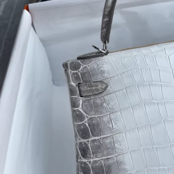 11b2d962e982fd1-jpg Handmade Hermes Himalaya Crocodile Leather Kelly 25CM Silver Hardware