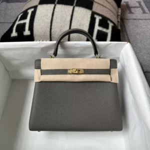 Taiwan Hermes 8F Etain Kelly 25CM Togo Leather Gold Hardware