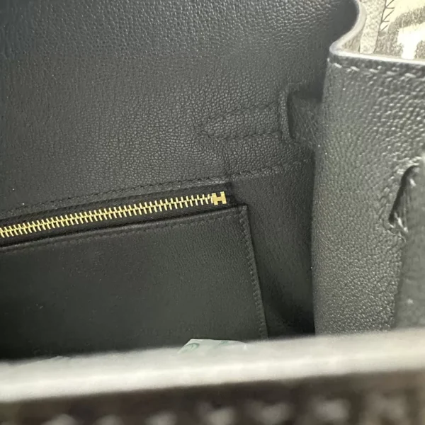 Hermes Epsom Leather Birkin 25CM Sellier 89 Noir Rose Gold Hardware