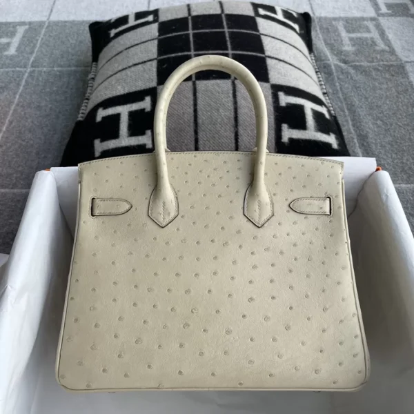 Qatar Doha Hermes Ostrich Birkin 30CM 3C Parchemin Silver Hardware