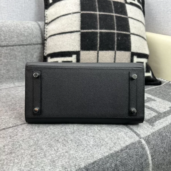 Hermes Shop 89 Noir Birkin Sellier 25CM Epsom Leather Silver Hardware