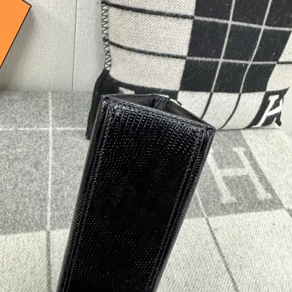 3a3d3d59543ff06-jpg Saudi Arabia Riyadh Hermes Lizard Kelly Pochette 22CM 89 Noir Silver Hardware