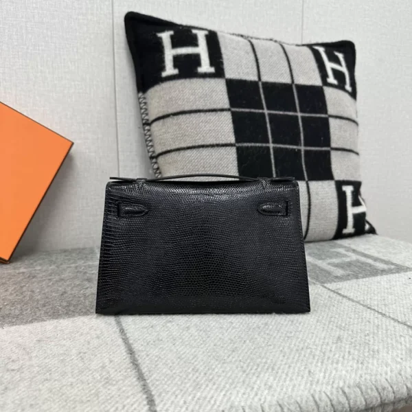 3c0f188069007b7-jpg Saudi Arabia Riyadh Hermes Lizard Kelly Pochette 22CM 89 Noir Silver Hardware