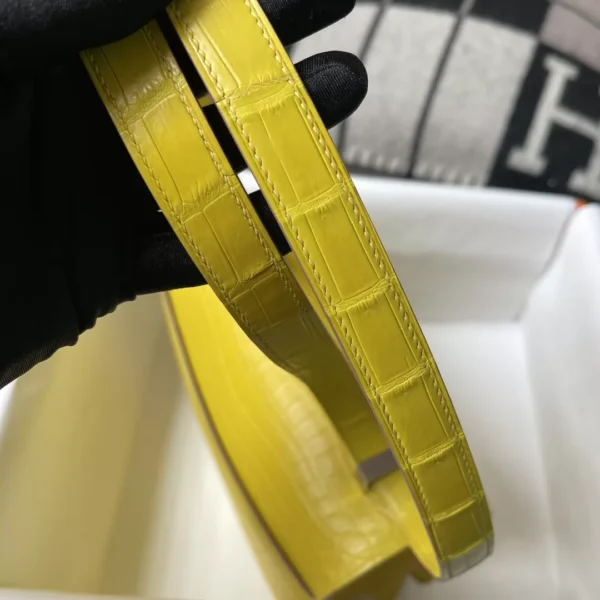 New Arrival Matte Niloticus Crocodile Constance 24CM Mimosa Silver Hardware