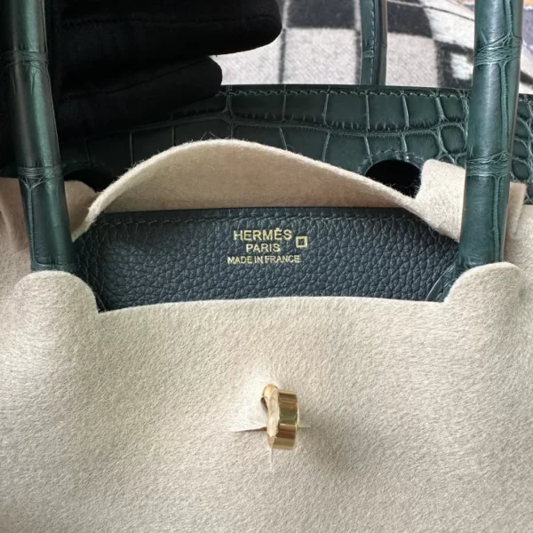 3cf6757818d9b44-jpg Hermes 6O Vert Cypres Birkin Touch 30CM Togo Leather / Matte Alligator Gold Hardware