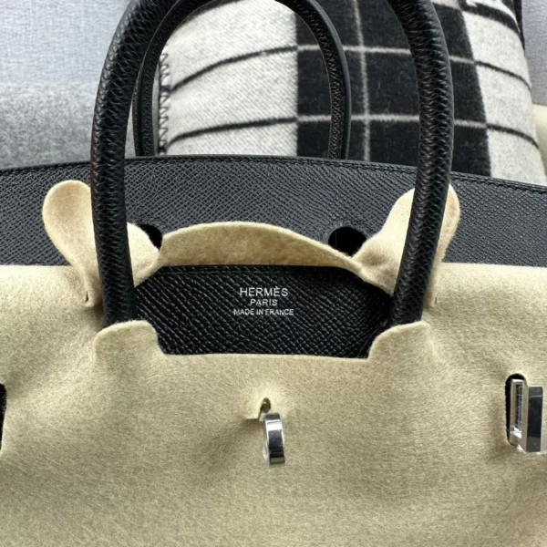 Hermes Shop 89 Noir Birkin Sellier 25CM Epsom Leather Silver Hardware