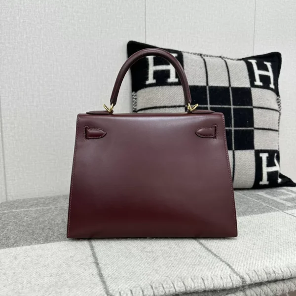 Hong Kong Hermes CK55 Rouge H Box Leather Kelly Sellier 28CM Gold Hardware