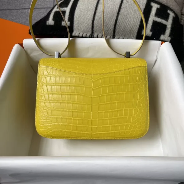 New Arrival Matte Niloticus Crocodile Constance 24CM Mimosa Silver Hardware