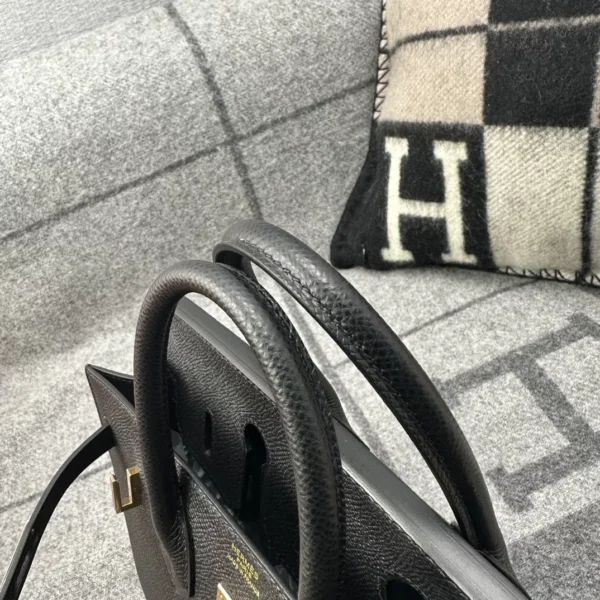 Hermes Epsom Leather Birkin 25CM Sellier 89 Noir Rose Gold Hardware