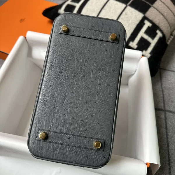 7c1507055c75390-jpg UK London Hermes Ostrich Leather Birkin 25CM 88 Gris Graphite Gold Hardware