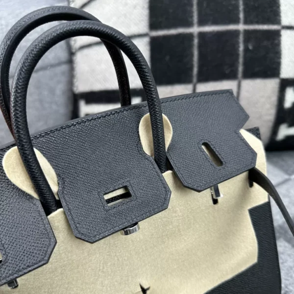 Hermes Shop 89 Noir Birkin Sellier 25CM Epsom Leather Silver Hardware