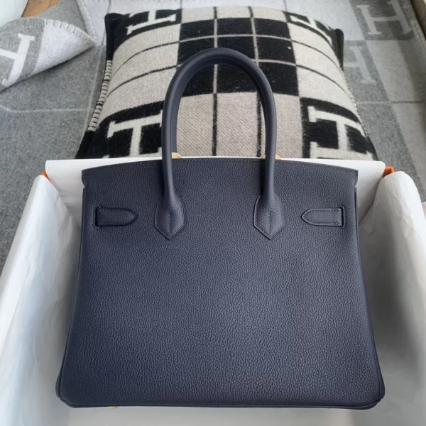 88414f5b56009ba-jpg Hermes 2Z Blue Nuit Togo Leather Birkin 30CM Silver Hardware