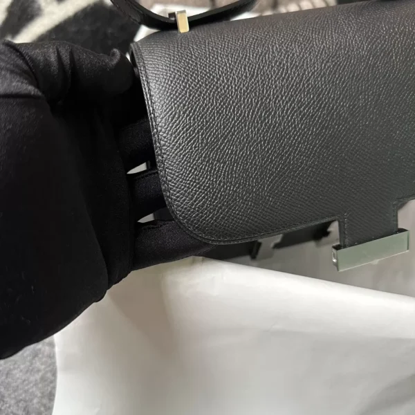 99cda4b49198880-jpg Handmade Epsom Leather Constance 18CM Mirror Style 89 Noir Silver Hardware