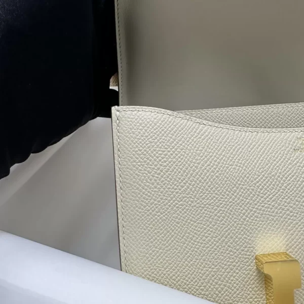 USA New York 10 Craie Epsom Leather Constance 18CM Gold Hardware