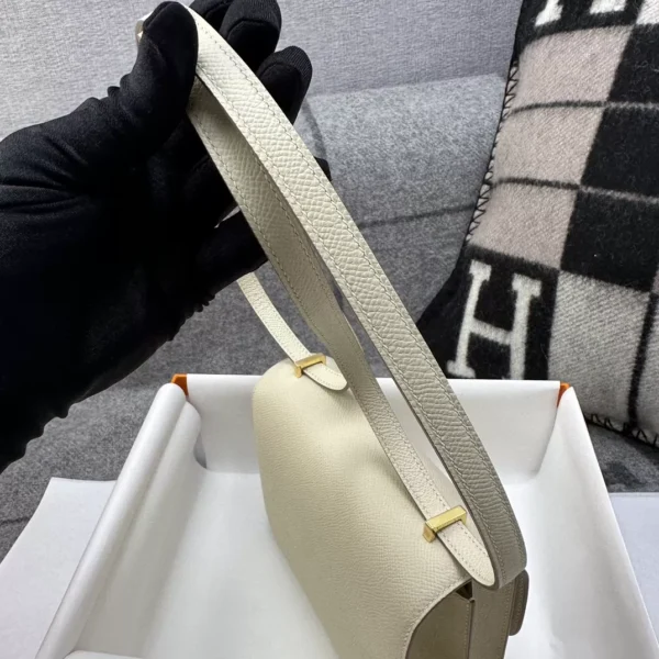 USA New York 10 Craie Epsom Leather Constance 18CM Gold Hardware