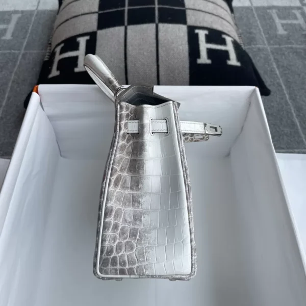 ad4a21dd3c56637-jpg Handmade Hermes Himalaya Crocodile Leather Kelly 25CM Silver Hardware