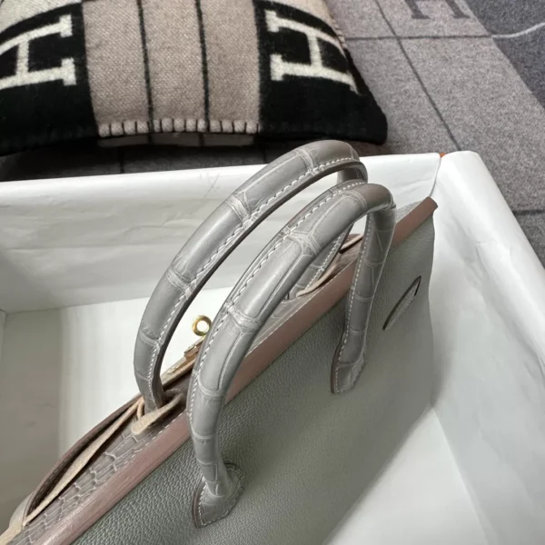 b489f299c2b51d6-jpg Taiwan Hermes Birkin Touch 30CM 80 Gris Pearl Togo Leather / Matte Alligator Gold Hardware