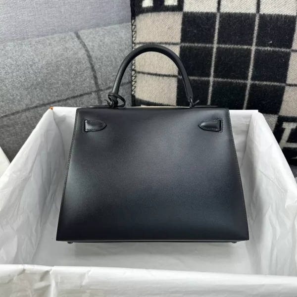 b622b6b3f90db0d-jpg Handmade Hermes Box Leather Kelly 28CM So Black 89 Noir Black Hardware