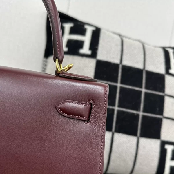 Hong Kong Hermes CK55 Rouge H Box Leather Kelly Sellier 28CM Gold Hardware