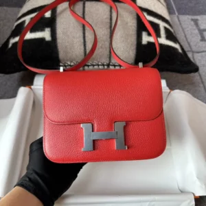 Full Handmade Constance 18CM S3 Rouge De Coeur Chevre Leather Silver Hardware