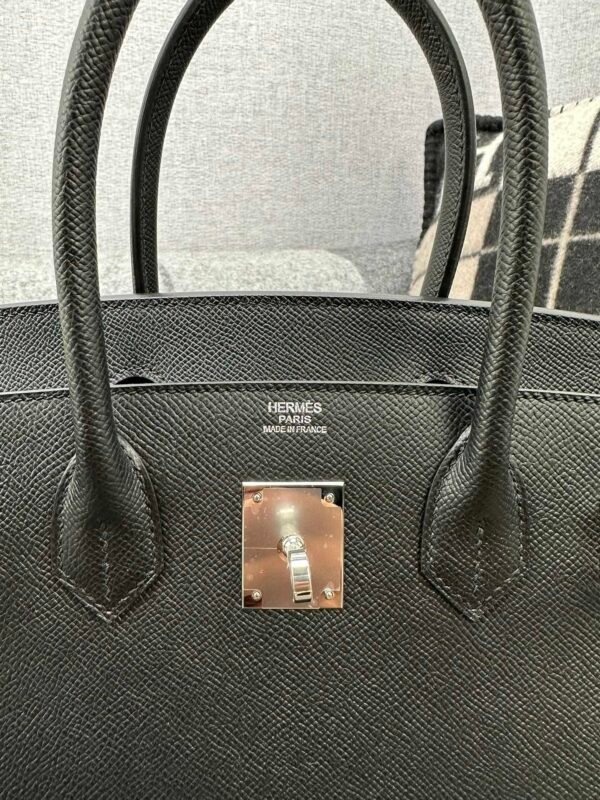 c1c047b37bff3b7 Taiwan Hermes 89 Noir Birkin 30CM Sellier Epsom Leather Silver Hardware