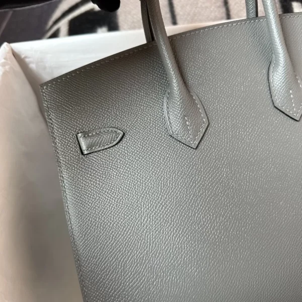 Handmade Hermes 0L Gris Meyer Birkin Sellier 25CM Epsom Leather Gold Hardware