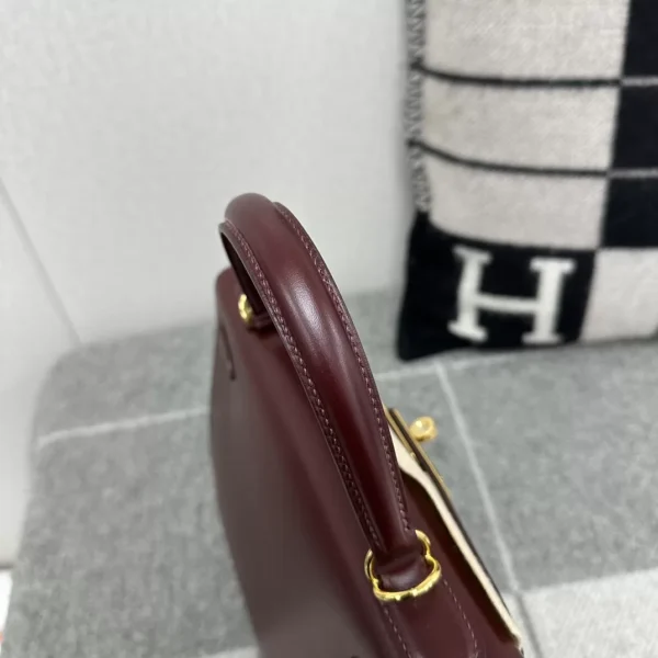 Hong Kong Hermes CK55 Rouge H Box Leather Kelly Sellier 28CM Gold Hardware