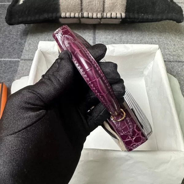 Canada Ottawa Hermes Shiny Alligator N5 Cassis Mini Kelly19CM Gold Hardware