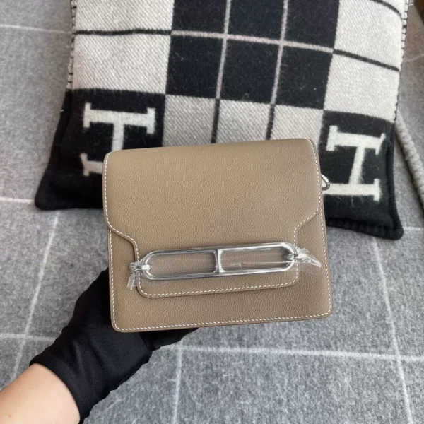 e58b2fe65d42420-jpg Hermes Boutique Evercolor Leather Roulis 19CM CK18 Etoupe Silver Hardware