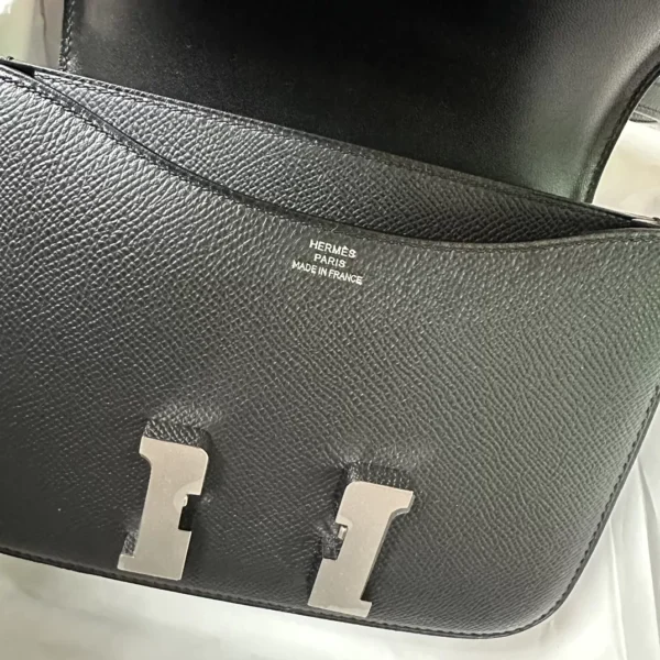 e81d667e25898d1-jpg Handmade Epsom Leather Constance 18CM Mirror Style 89 Noir Silver Hardware