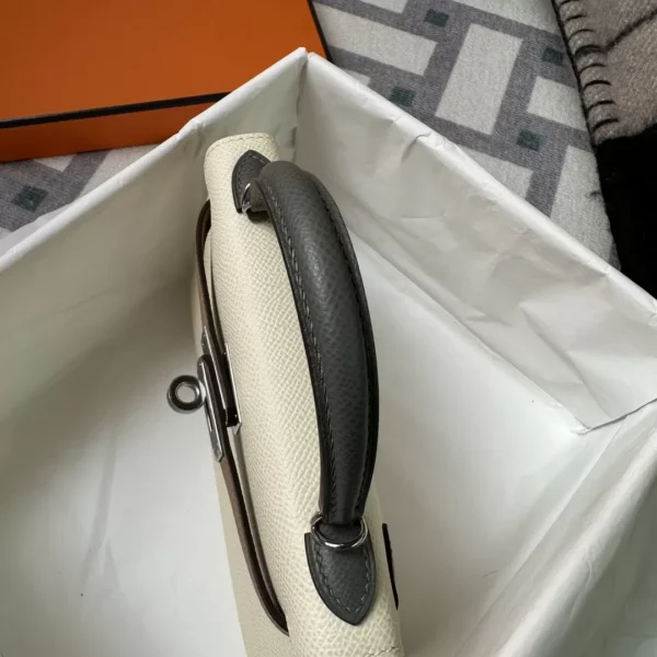 Special Order Hermes Epsom Mini Kelly 19CM Craie/ Gris Meyer/ Biscuit Silver Hardware