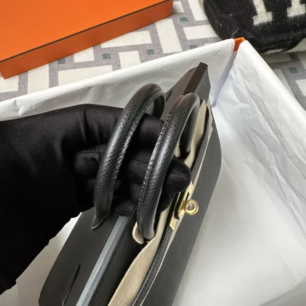 Handmad Hermes Birkin Sellier 25CM Epsom Leather 89 Noir Gold Hardware