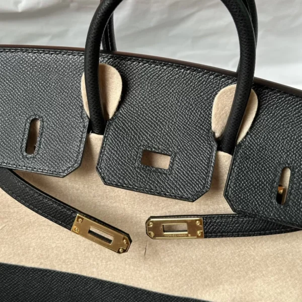Handmad Hermes Birkin Sellier 25CM Epsom Leather 89 Noir Gold Hardware
