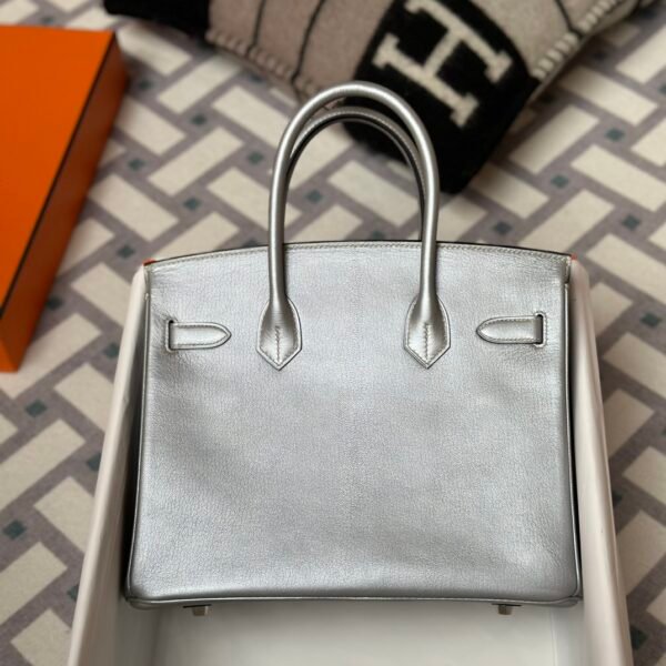 Hermes Bag Pictures Silver Chevre Leather Birkin 30CM Silver Hardware