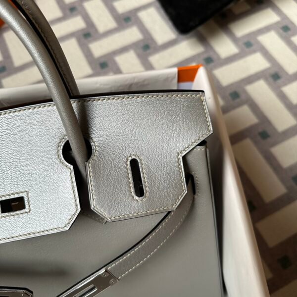 Hermes Bag Pictures Silver Chevre Leather Birkin 30CM Silver Hardware