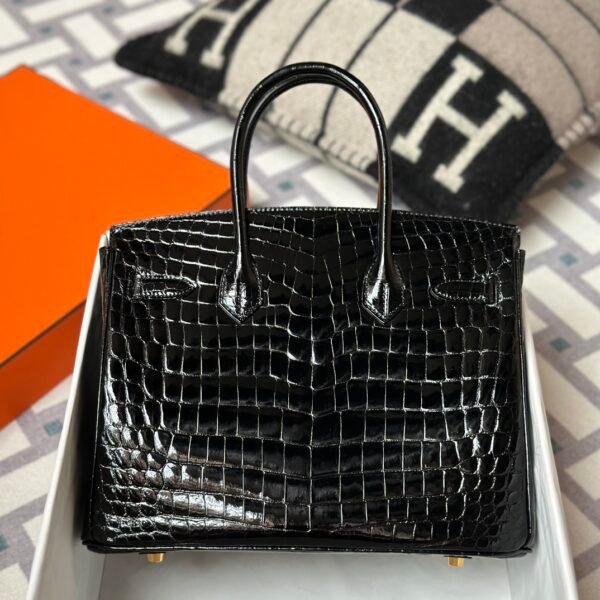 wsxc1714486644912_1 Kuwait Hermes Shiny Niloticus Crocodile 89 Noir Birkin 30CM Gold Hardware