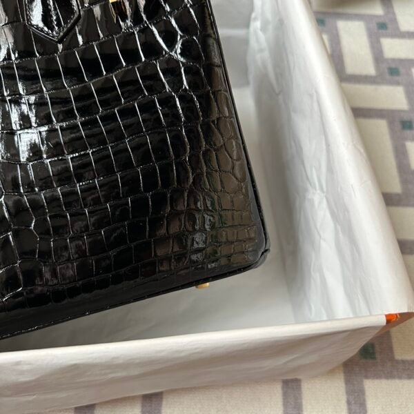 wsxc1714486644912_5 Kuwait Hermes Shiny Niloticus Crocodile 89 Noir Birkin 30CM Gold Hardware