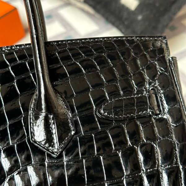 wsxc1714486644915_2 Kuwait Hermes Shiny Niloticus Crocodile 89 Noir Birkin 30CM Gold Hardware