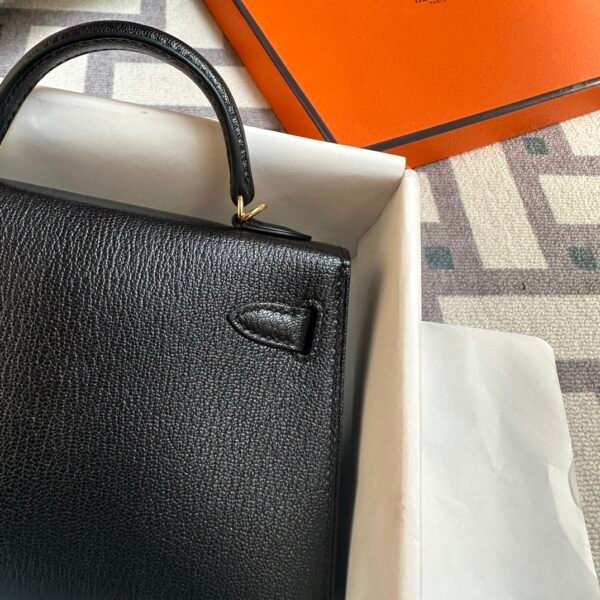 Kuwait Hermes Mini Kelly 19CM Chevre Leather 89 Noir Gold Hardware