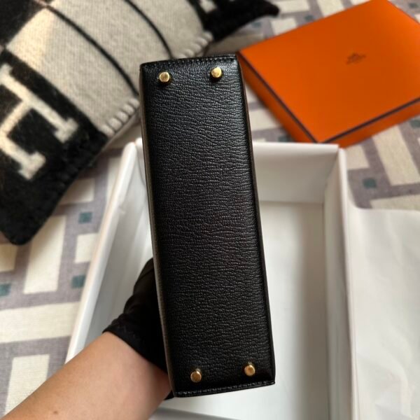 Kuwait Hermes Mini Kelly 19CM Chevre Leather 89 Noir Gold Hardware