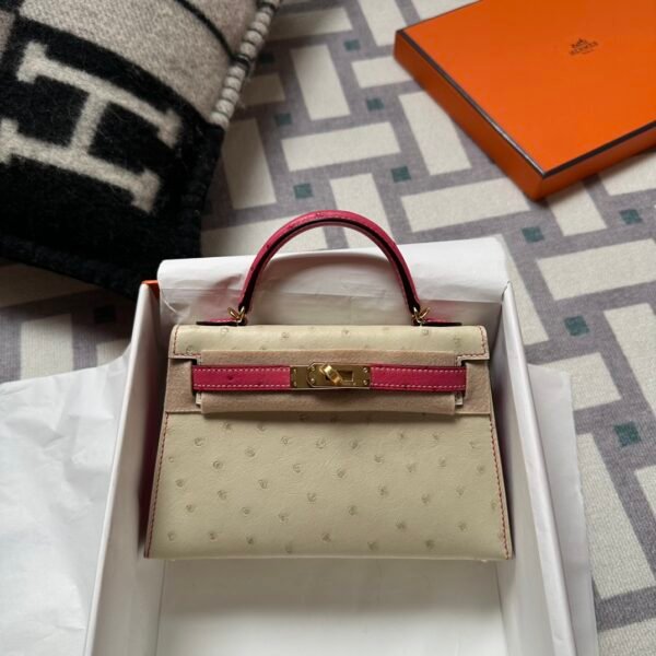 wsxc1715092400218_0 Special Order Hermes Parchemin / Rose Tyrien Ostrich Mini Kelly 19CM Gold Hardware