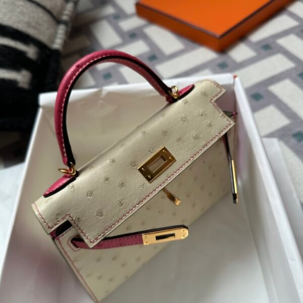 wsxc1715092400218_4 Special Order Hermes Parchemin / Rose Tyrien Ostrich Mini Kelly 19CM Gold Hardware