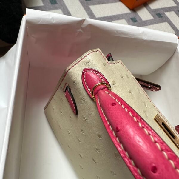 wsxc1715092400218_5 Special Order Hermes Parchemin / Rose Tyrien Ostrich Mini Kelly 19CM Gold Hardware