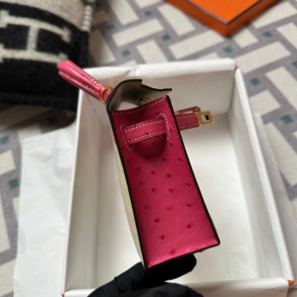 wsxc1715092400218_6 Special Order Hermes Parchemin / Rose Tyrien Ostrich Mini Kelly 19CM Gold Hardware
