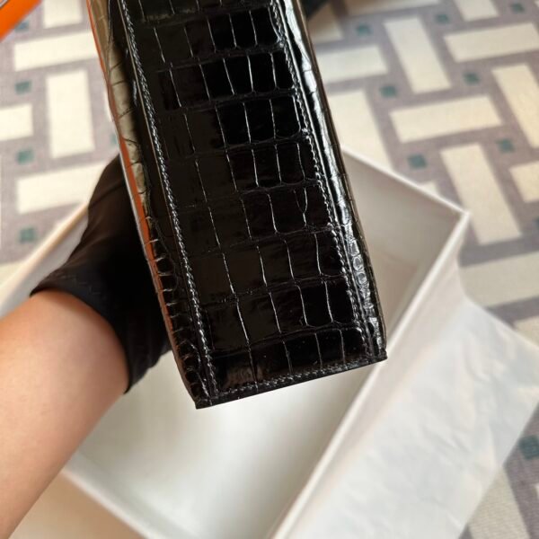 wsxc1715092981973_4 Hermes Bag Pictures Kelly Pochette 22cm 89 Black Shiny Alligator Crocodile Gold Hardware