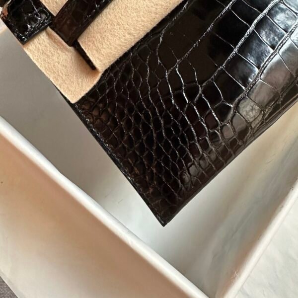 wsxc1715092981973_5 Hermes Bag Pictures Kelly Pochette 22cm 89 Black Shiny Alligator Crocodile Gold Hardware