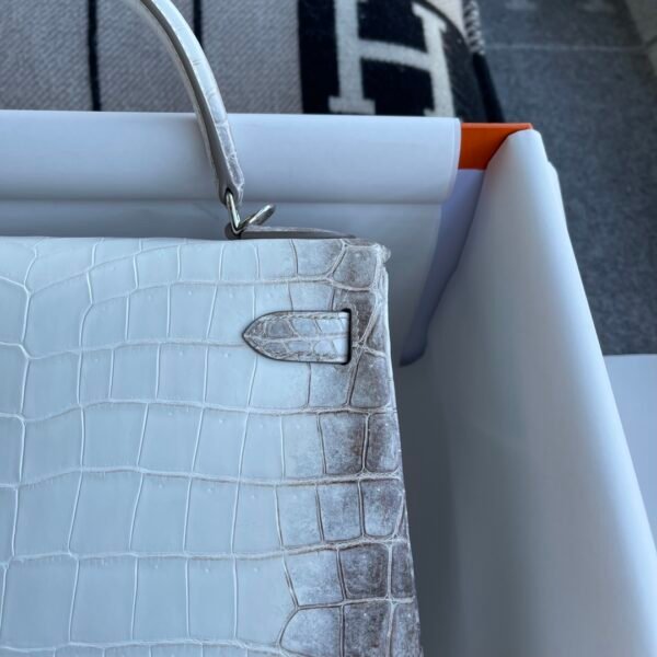 Russia Moscow Hermes Himalaya Crocodile Leather Kelly 28CM Silver Hardware