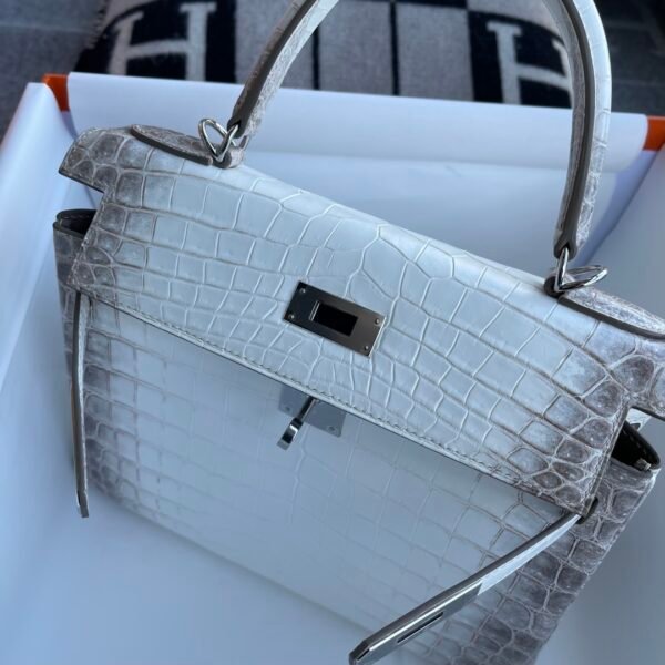 Russia Moscow Hermes Himalaya Crocodile Leather Kelly 28CM Silver Hardware